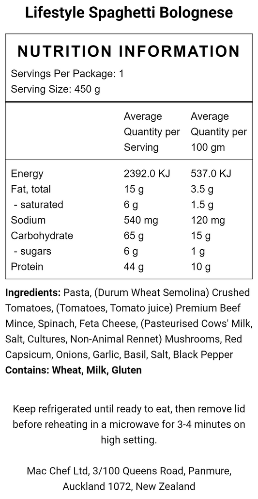 Lifestyle Spaghetti Bolognese