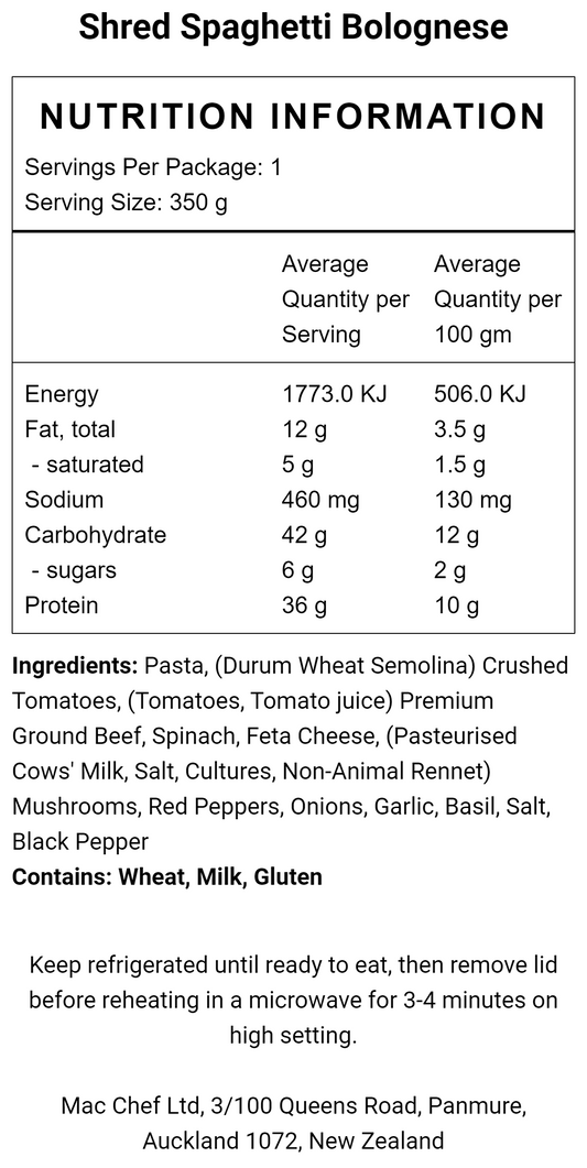 Shred Spaghetti Bolognese